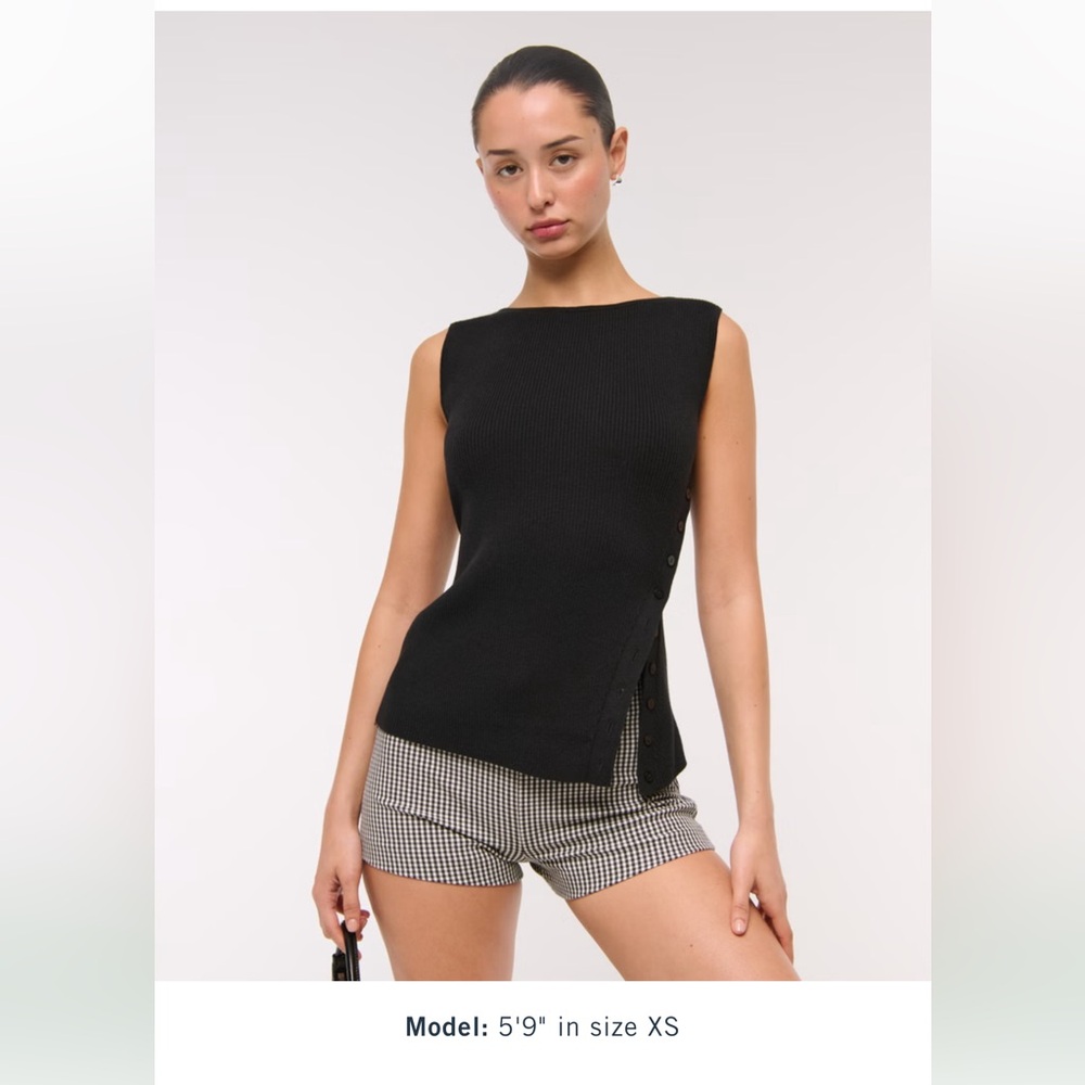 Abercrombie & Fitch Beige Ribbed Knit Top